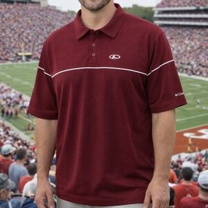 NEW Columbia Golf Omni-Wick Red Polo "L" Embroidered Athletic Outdoors XXL